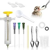 Baby Bird Feeding Syringe Set, Small Pet Parrot Feeder Hand Feeding Tubes Kit, Parrot Feeder Tubes Measuring Tools, for Baby Birds Small Pet