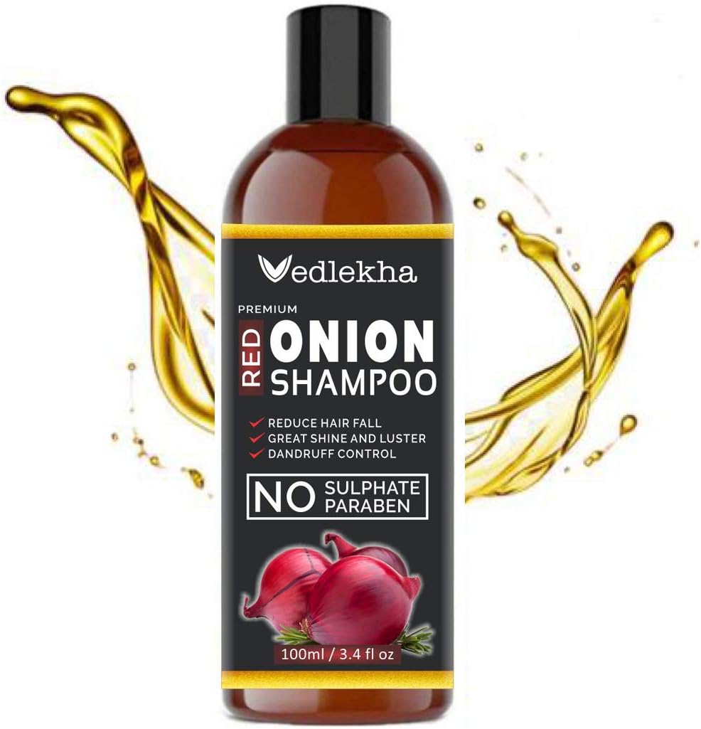 Vedlekha Premium Red Onion Herbal Shampoo For Hair Growth (100 ml)
