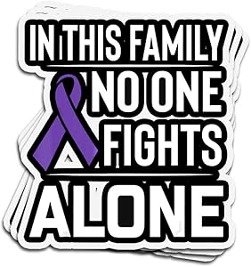 3 PCs Stickers in This Family No One Fights Alone Pancreatic Cancer 3&times;4 Inch Die-Cut Wall Decals for Laptop Window Car Bumper Helmet Water Bottle