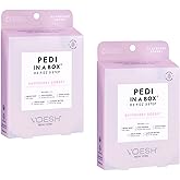 VOESH Pedi in a Box O2 Fizz, 2 Pack Raspberry Sorbet, Detoxifying Spa Pedicure, DIY Pedi, At-Home Pedi, Pedi in a Box, Spa Foot Treatment, Vegan Beauty, Foot Detox, Pedicure Prep
