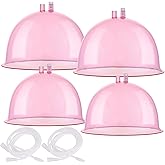 Meifuly Vacuum Therapy Machine Cups, 1800ml & 2100ml (8.4inch & 7.2inch Diameter) Vacuum Cupping Machine Accessories Cups with Y Hose, Pink 2 Pairs