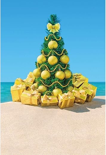 Immagini Sulla Vigilia Di Natale.Yongfoto 2x3m Natale Fondale Albero Di Natale Palla Pacco Regalo Sulla Spiaggia Dell Oceano Sfondo Buon Natale Vigilia Ritratto Prodotto Banner Poster Fotografia Foto Amazon It Elettronica