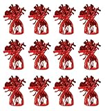 Beistle 50804-R 12-Piece Red Metallic Wrapped Balloon Weights
