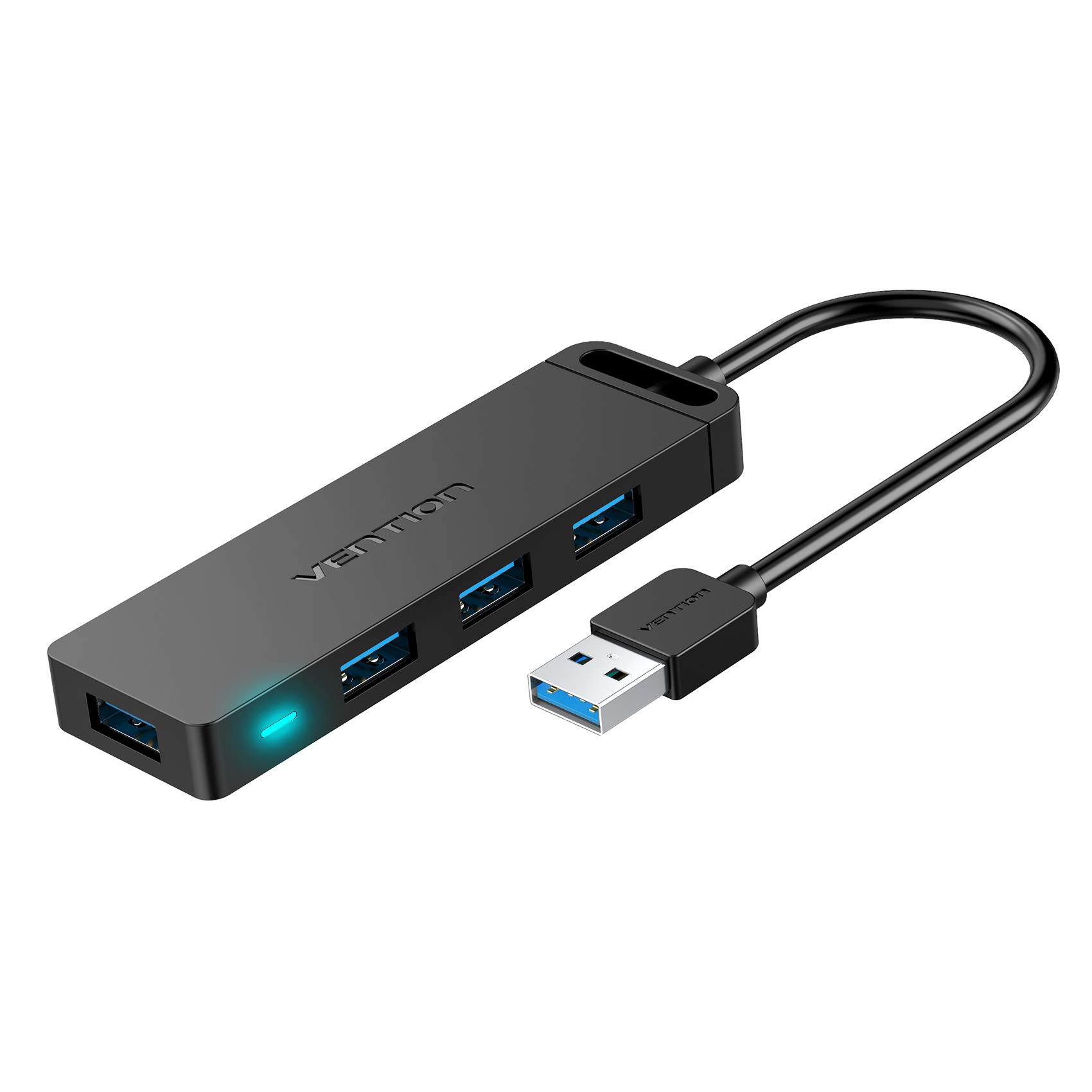 USB Hub, VENTION 4-Port USB 3.0 Hub Ultra-Slim Data USB Splitter [Charging Supported] Compatible with MacBook, Laptop, Surface Pro, PC, Flash Drive, Mobile HDD (0.5FT/0.15M)