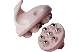 WMM Hand Held Massager, Full Body Massage Tool with Roller Ball Massager Manual 361-degree-roller for Muscle Back Neck Joint Foot Shoulder Leg Pain Relief with Portable Design