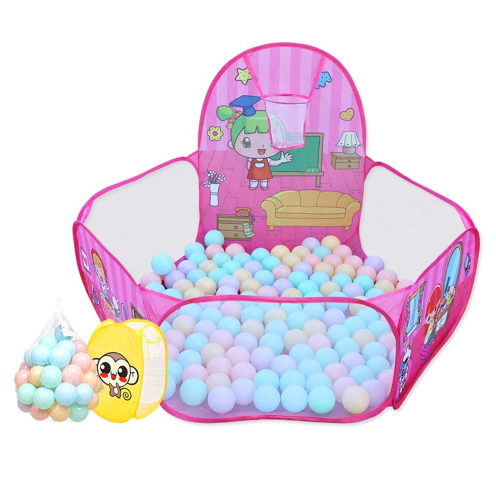 Pink 色 Xiaolin ボールプールフェンス子供家庭用おもちゃ屋内屋外ゲームテント折り畳み式セキュリティフェンス B07gglh8l3 Pink ベビーゲート 好評