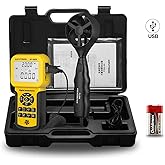 AP-856A Pro HVAC Anemometer Handheld CFM Meter, Wind Speed & Temp Tester with Max/Min/Avg, Backlight & & USB PC Data Transfer