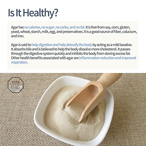 Freshseoul natural agar agar powder 3.5 oz (with stainless measuring Teaspoon) Vegetable Gelatin Dietary Fiber 100% Natural Pure from Sea - Thumbnail 4
