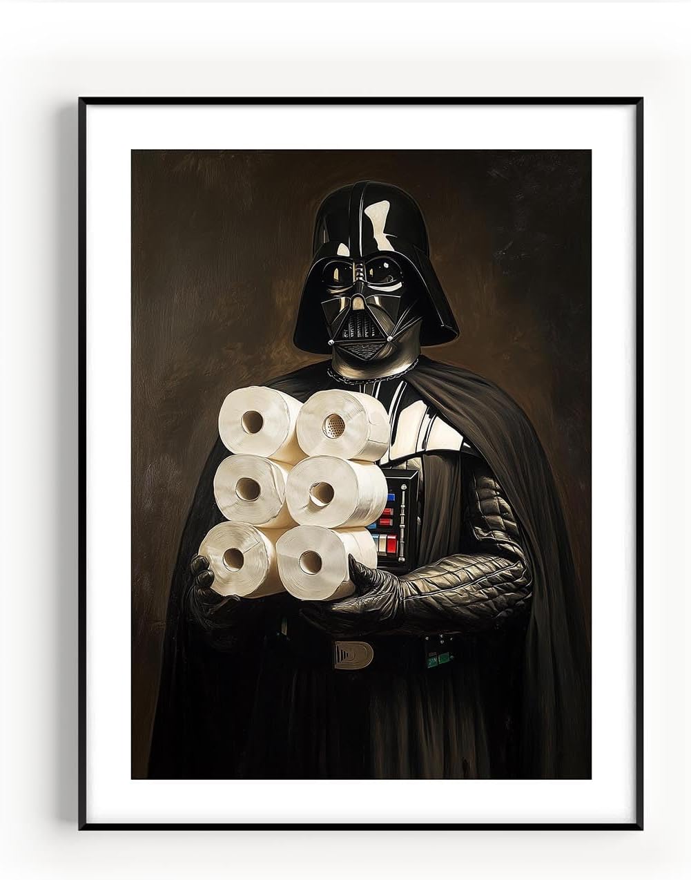 Darth Vader Star Wars Bathroom Art Print - Premium Giclee Fine Art Print - Vintage Painting Style Darth Vader Bathroom Art Wall Décor, Bath Decoration, Ready to Frame