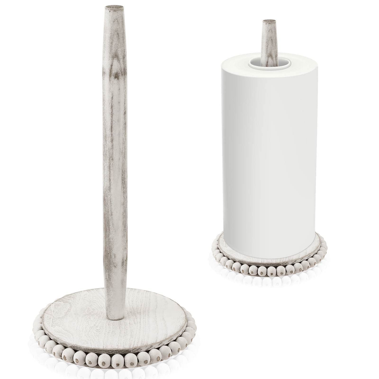Photo 1 of Yoande Farmhouse Paper Towel Holder Countertop White Wood Rustic Christmas Paper Towel Roll Holder Stand Organize Winter Holiday Farmhouse Christmas Table Decor Accessories for Home Kitchen Bathroom