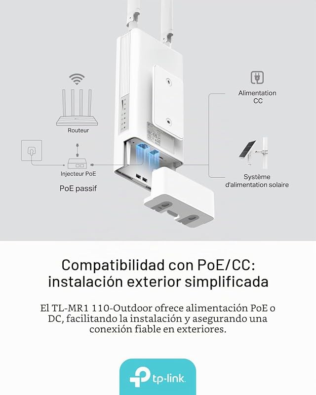 TL-MR110-Outdoor - Router 4G SIM, N300, WiFi 4, Puerto LAN, PoE