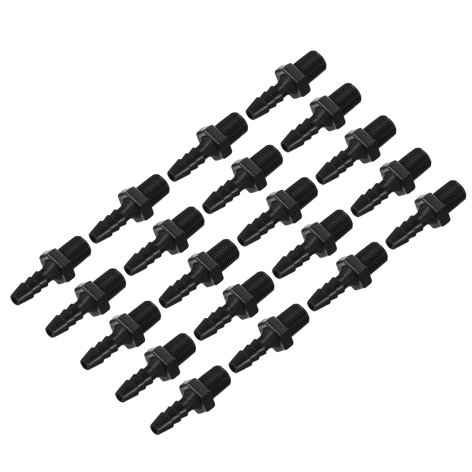 PATIKIL 3/16" Barb x 1/8" NPT Male Connector, 20 Pcs Plastic Hose Barb Fitting Industrial Hose Barb to Pipe Fitting Connect, Pipe Fitting Adapter for Water Air Fuel