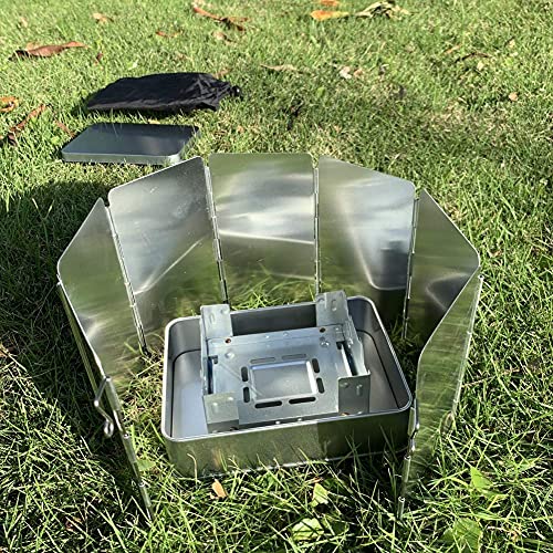 Pakiz Camping Stove Set Pocket Stove with Folding Stove Windscreen and Mess Tin, Working with