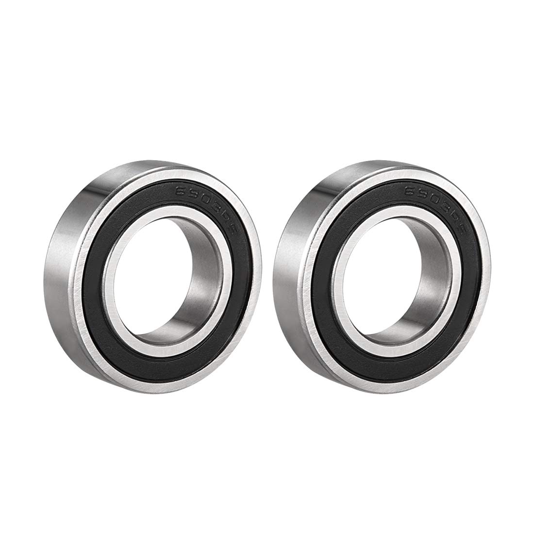 sourcing map 6903-2RS Deep Groove Ball Bearing Double Sealed 1180903, 17mm x 30mm x 7mm Carbon Steel Bearings (Pack of 2)