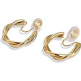 Comfortable Gold Clip-On Earrings for Women – Adjustable, Non-Pierced Ears, Pain-Free Wear