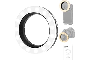 NEEWER Basics 67mm Threaded Ring Light for 67mm Phone Mounts/Cases/Lens, Rechargeable Bi Color LED Selfie Photo Fill Lighting
