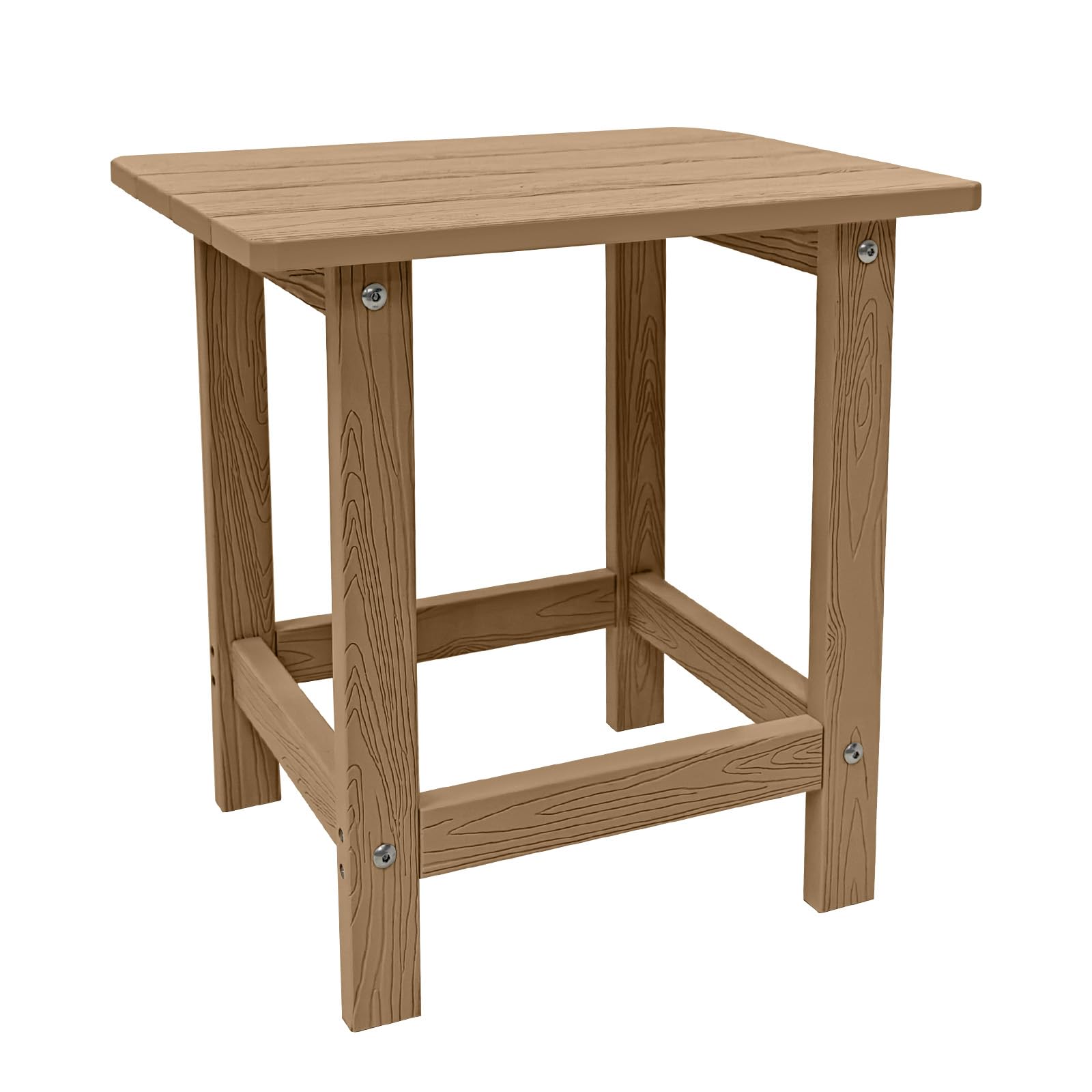 Photo 1 of Meluvici Outdoor Side Table, HDPS Single Adirondack Side Table Weather Resistant, Table for Adirondack Chair, Outside End Table for Patio, Pool, Deck, Porch, Outdoor or Indoor Use,Teak