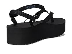 Teva Women's Flatform Sandal Slim Sport, Black, 5