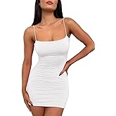 LILLUSORY Women's Mini Sexy Bodycon Dress 2026 Spring Summer Going Out Short Backless Party Club Dresses Y2k Clothes
