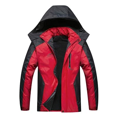 BALABA??Outdoor Waterproof Jacket for Men Packable Hoodie Detachable Zipper Mountain Windproof Sport Outdoor Coat