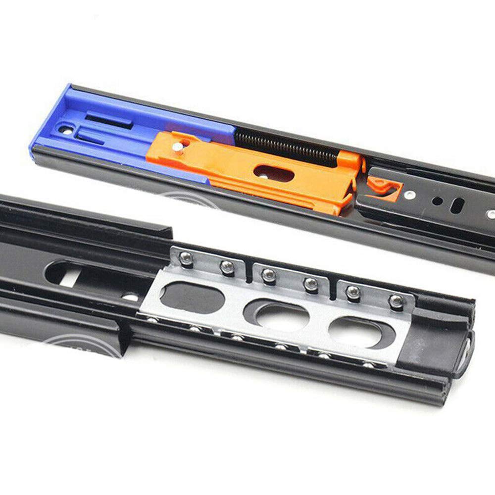 TOOLDO 1 Pair x Soft Close Drawer Runners,Black Metal, Heavy Duty 20kg Load Capacity, 45mm Wide, 3 Folds Full Extension, Ball Bearing Drawer Runners 250mm/300mm/350mm/400mm