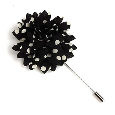 Anstecknadel für Herren, gepunktet, Blumendesign, handgefertigt
