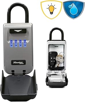 MASTER LOCK Caja fuerte para llaves retroiluminada [Impermeable] [Con arco] [Mediana] 5424EURD - Caja de seguridad: Amazon.es: Bricolaje y herramientas