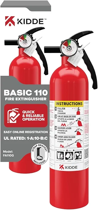 Kidde, FA110G, Multi Purpose Fire Extinguisher for Home, Office, Dorm, Residential, 1A10BC