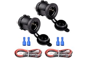 FICBOX Cigarette Lighter Socket Power Outlet Socket 12V 20A Waterproof Plug for Car Motorcycle Marine