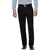 Men's Cotton Dress Pants Classic Fit, Non-Iron Straight-Leg Business Trousers, Casual Office Khaki Chinos
