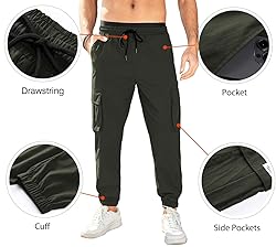 JMIERR Work Pants for Men Stretch Elastic Waist