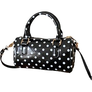 RoseSeek Women's Polka Dots Crossbody Bags Top Handle Handbags Y2k Boston Bag Cute Underarm Shoulder Purse