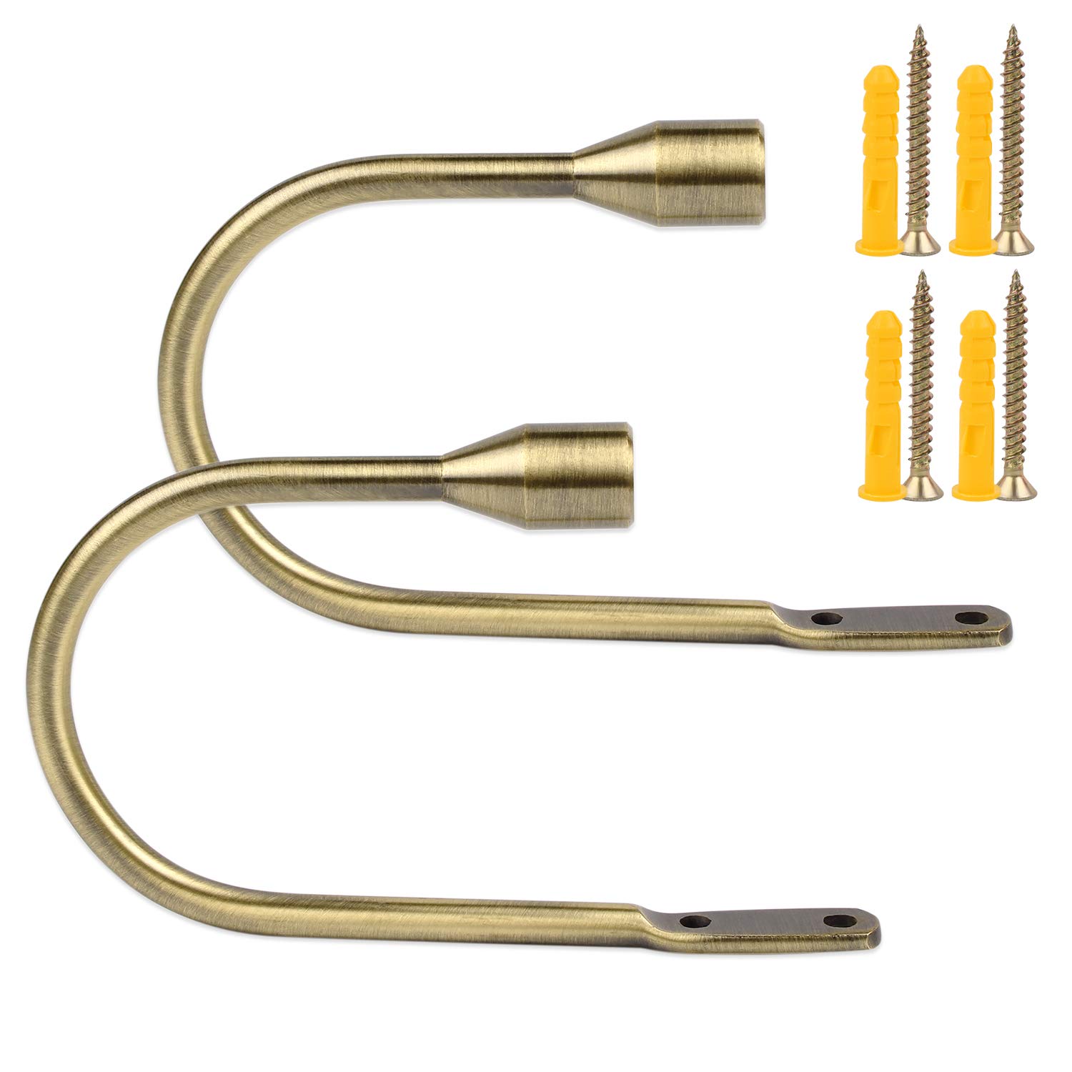 EGOERA Curtain Holdbacks, Curtain Drapery Holdbacks Tieback, Curtain U Metal Hooks Holder, 1 Pair, Bronze