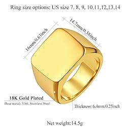 FindChic Personalized Signet Rings for Men Chunky