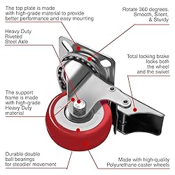 Online Best Service 8 Pack Caster Wheels Swivel