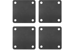 Rocaris 4 Pcs 4 X 4 X 1/5 Inch A36 Steel Plate Hot Rolled, Steel Base with 4 Holes Metal Square for Construction Boards, Structure Support, Weldable Square and Industrial