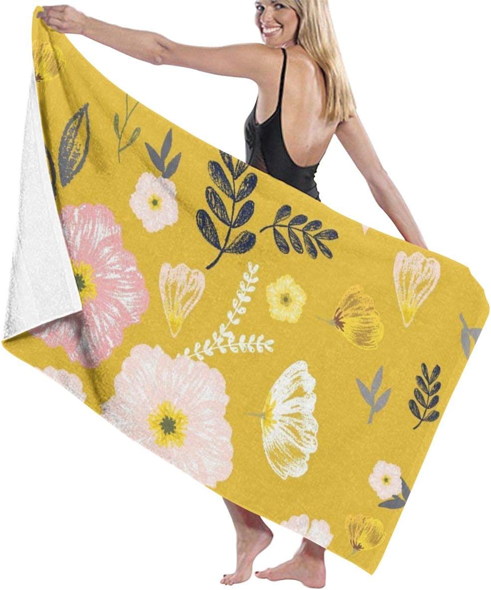 Microfiber Beach Towel Monarch Mustard Yellow Bath Towel