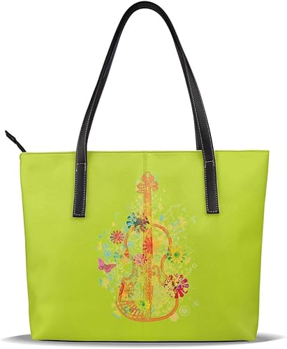 Amazon バッグ 音楽 ミュージカル チェロトートバッグ メンズ レディース ビジネス トート 大容量 B4 レザー 革 通勤 通学 軽量 カジュアル 縦型 旅行 丈夫 防水 Pahbduj トートバッグ