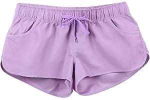 ESTAMICO Women Board Shorts with Liner Quick Dry UPF 50+ Drawstring Floral Print Swim Trunk with Pockets