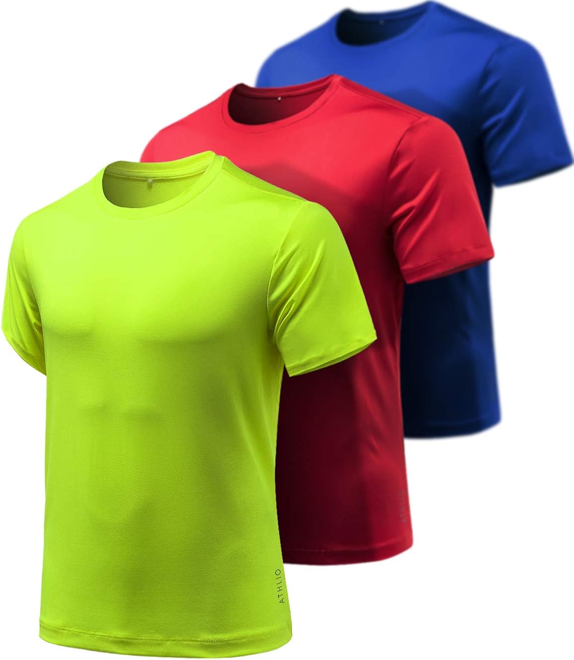 ATHLIO 2 or 3 Pack Men's Workout Running Shirts, Sun Protection Quick Dry Athletic Shirts, Short Sleeve Gym T-Shirts : Clothing