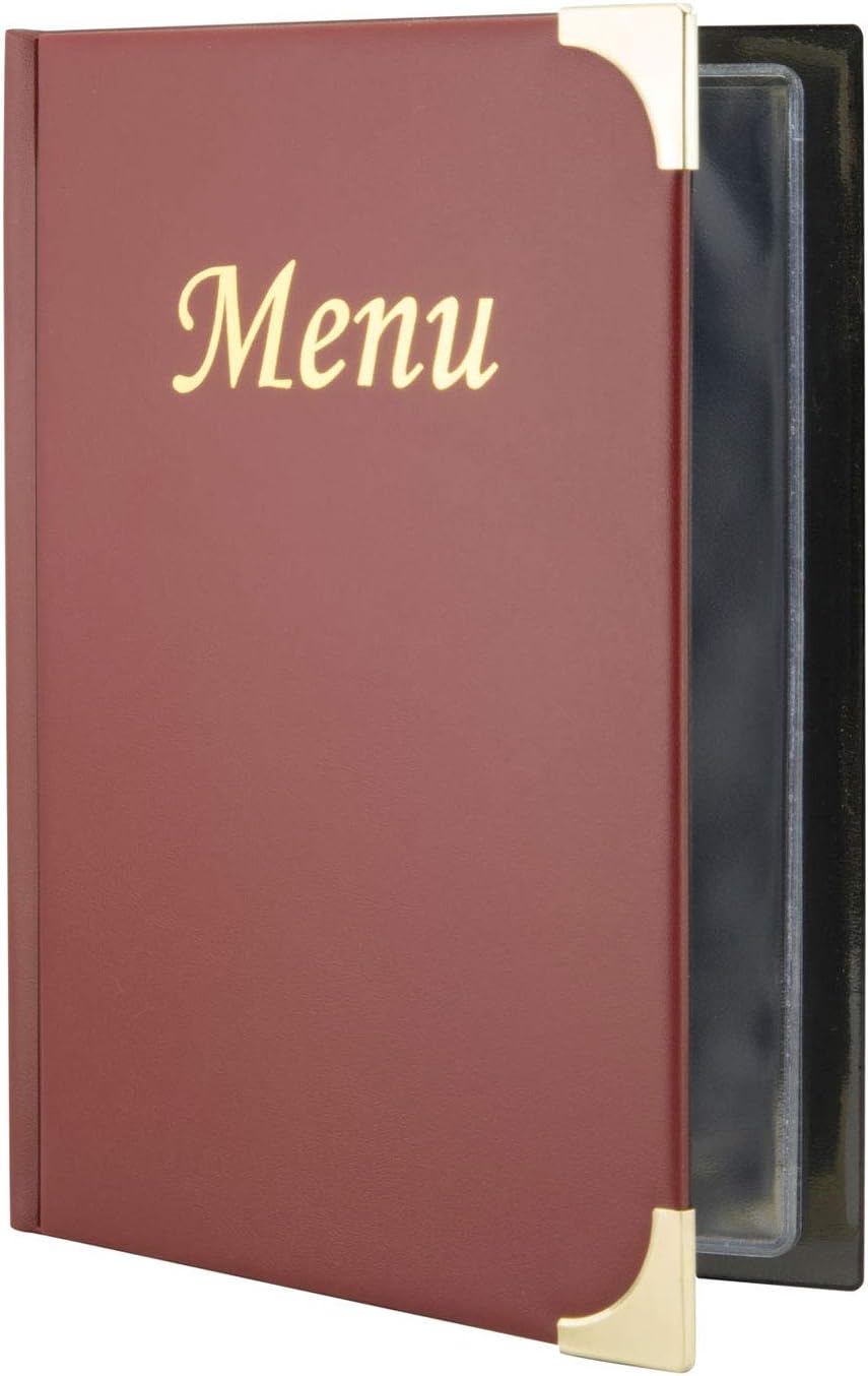 Securit Basic Range A5 Menu Holder with 2 Double Insert, Wine Red - Image 3