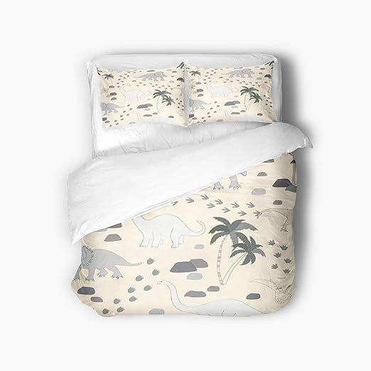 monochrome dinosaur bedding