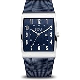 Bering Solar Men's Watch Polished Silver Blue 16433-307