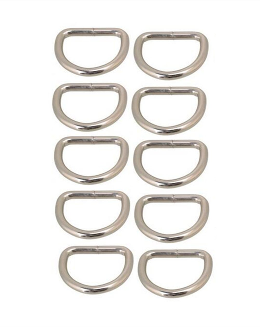 CraftyThings Ximkee D-Rings for Bag or Purse Handles - Pack of 10-25mm Nickel (25mm)