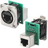 ANMBEST 2PCS NE8FDP-B Ethercon RJ45 Panel Mount Chassis Socket | Pass/Feed Through, D Series, Cat5E Panel Mount Connector