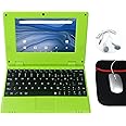 CHIBBS Portable Kids Laptop Computer, 7" Inch IPS Screen Mini Laptop Powered by Android 13.0, Quad Core, 2gb Ram + 32gb ROM, 2* USB, Camera, Bluetooth, Wi-Fi- Green