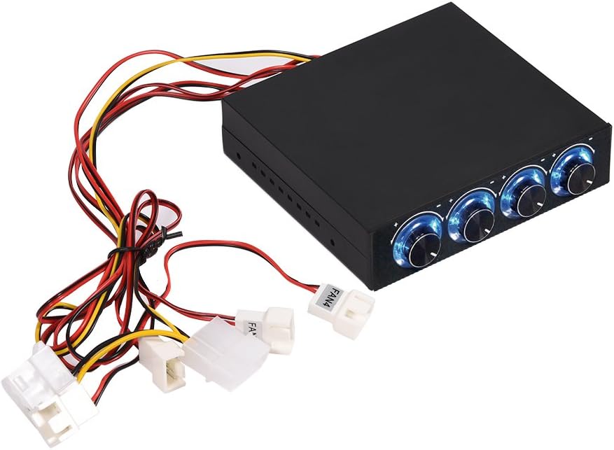 RicherR Computer Fan Controller, 4 Channel Computer Fan Speed
