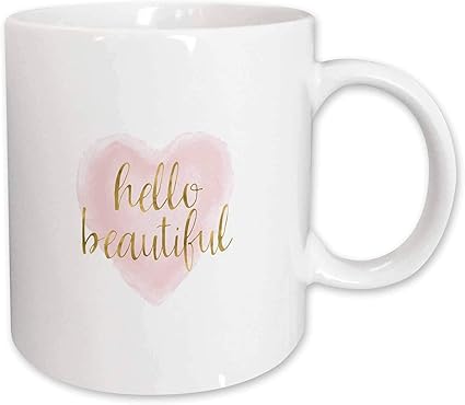 Amazon Co Jp 3drose Psインスピレーション ピンクゴールドhello Beautiful Heart マグカップ 11 Oz Mug 2657 1 ホーム キッチン