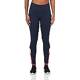 Tommy Hilfiger Womens Logo Tape Color Block High Waisted Performance Legging
