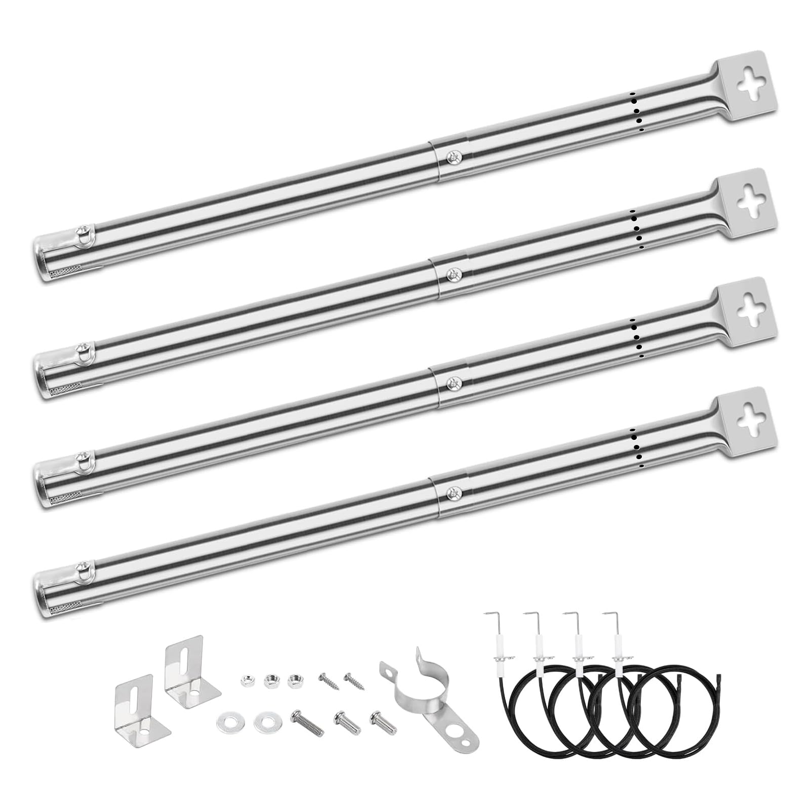 Denmay 31 to 45cm Universal Adjustable Burner for Outback, Blooma, Berkley, Jamie Olivier, Uniflame, Napoleon, Charbroil, CosmoGrill, Broil King, Landmann, Master Forge, Perfect Flame,Lowes,4 Pack